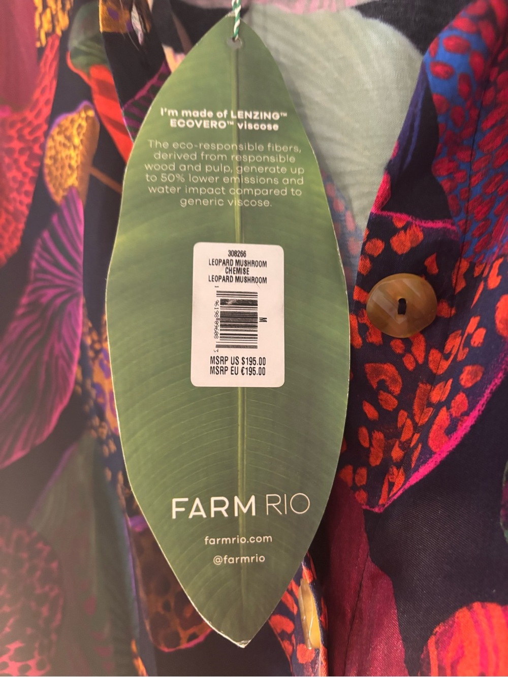 FARM Rio Rioleopard Mushrooms Shirtdress M - Picture 5 of 5